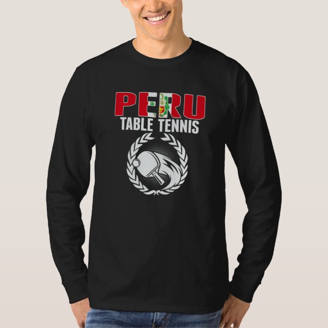 Proud Peru Table Tennis  Peruvian Ping Pong Suppor T-Shirt (Vorderseite)