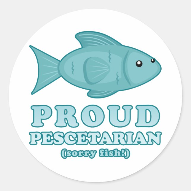 Proud Pescetarian Runder Aufkleber (Vorderseite)