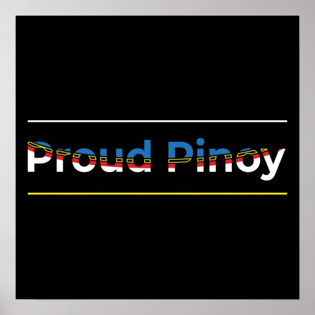 Proud Pinoy - Filipino Flag Abstrakt Geometric Poster (Vorne)