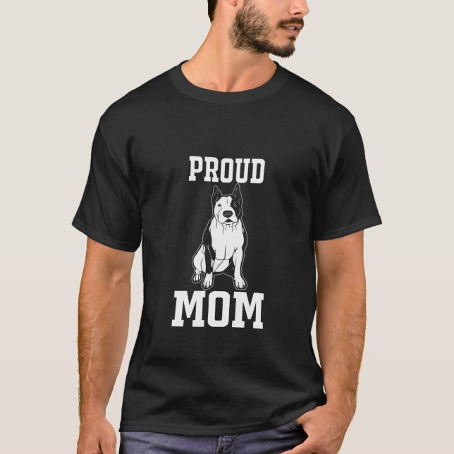 Proud Pitbull Mama T-Shirt (Vorderseite)