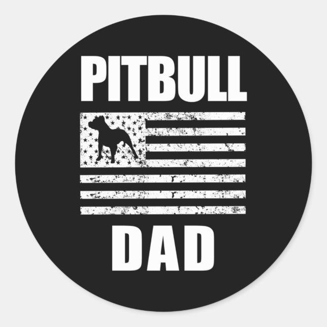 Proud Pitbull Vater American Bully'S Runder Aufkleber (Vorderseite)
