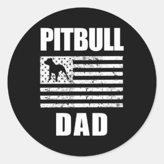 Proud Pitbull Vater American Bully'S Runder Aufkleber