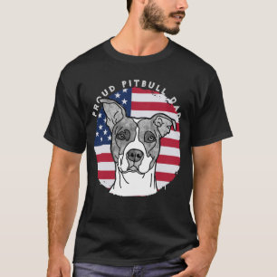 Proud Pitbull Vater American Flag T - Shirt
