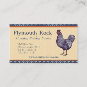 Proud Plymouth Rock Roster Poultry Farm Visitenkarte
