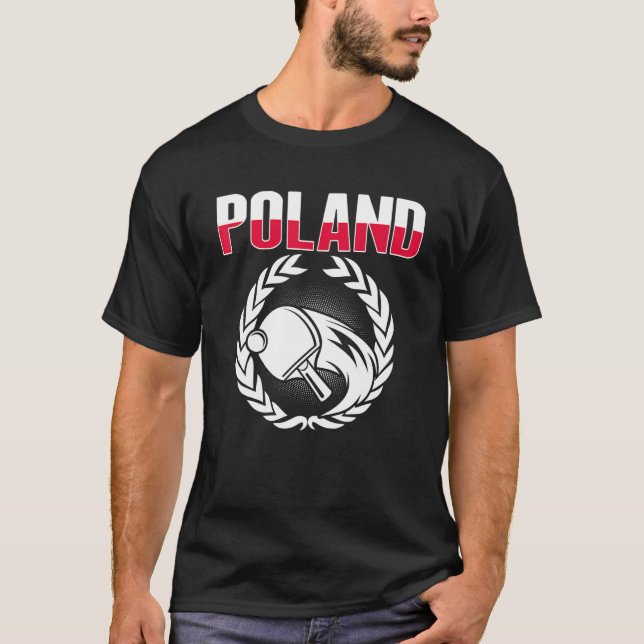 Proud Poland Table Tennis  Polish Ping Pong Suppor T-Shirt (Vorderseite)