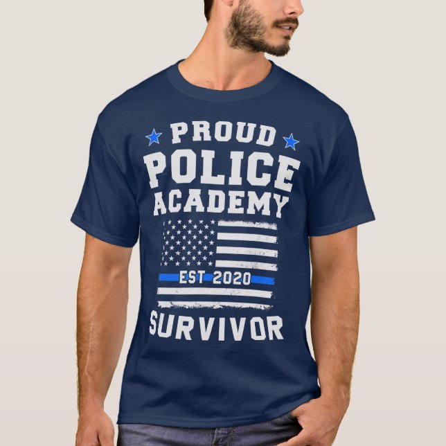 Proud Police Academy Survivor 2020 Abschluss T-Shirt (Vorderseite)
