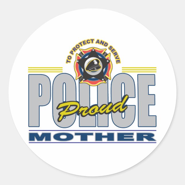 Proud Police Mother Runder Aufkleber (Vorderseite)