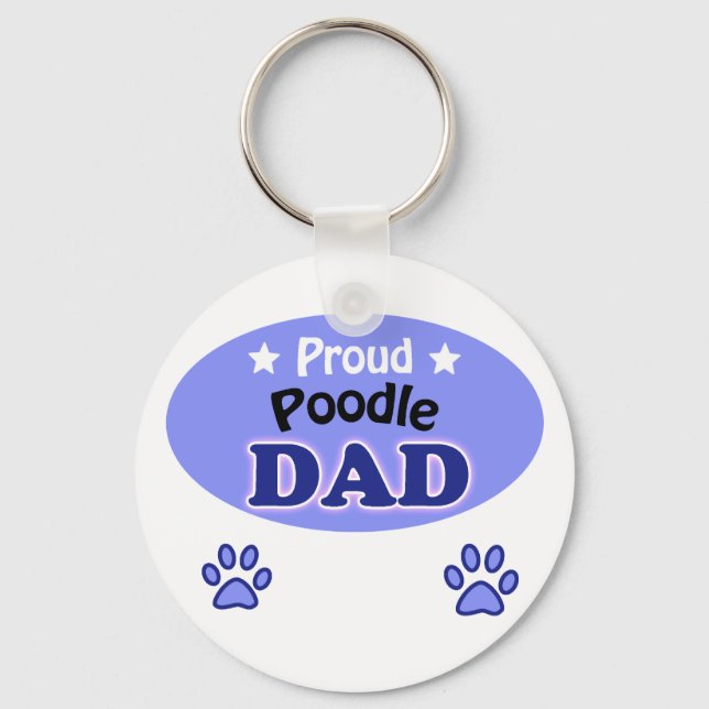 Proud Poodle Vater Schlüsselanhänger (Vorderseite)