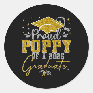 Proud Poppy mit einer Cl von 2025 Graduat für Grad Runder Aufkleber