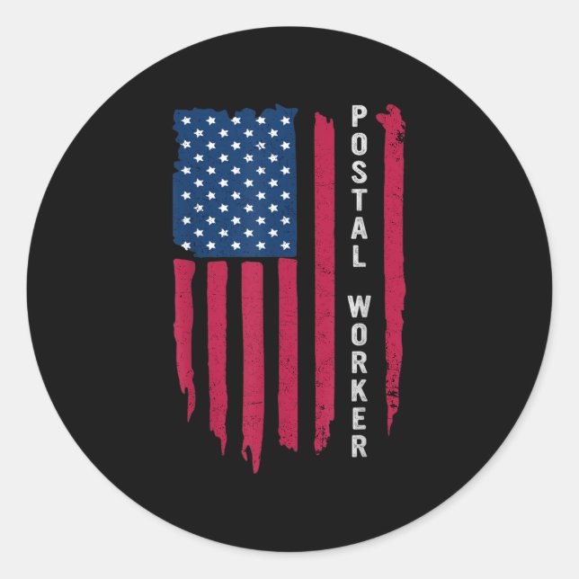 Proud Postarbeiter Postmaster US Post Service Mem Runder Aufkleber (Vorderseite)