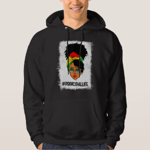 Proud Principal Afro Messy Bun Black History Hoodie