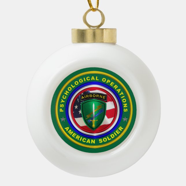 Proud Psychological Operations Veteran Keramik Kugel-Ornament (Vorderseite)
