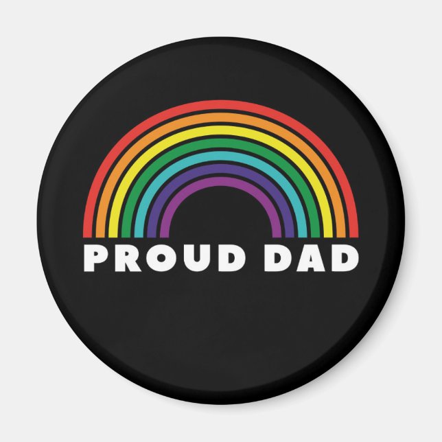 Proud Rainbow Vater Magnet (Vorne)
