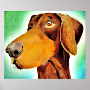 Proud Red Doberman Original-Kunstposter Poster