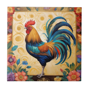 Proud Rooster Colorful Farmhouse Design Fliese