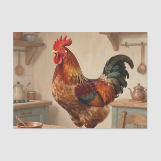 Proud Rooster Farmhouse Kitchen Seidenpapier (Vorderseite)