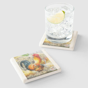 Proud Rooster Steinuntersetzer