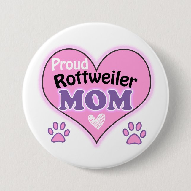 Proud Rottweiler Mama Button (Vorderseite)