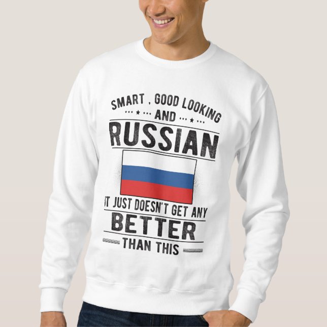 Proud Russian Flag Russia Heritage Russian Roots Sweatshirt (Vorderseite)