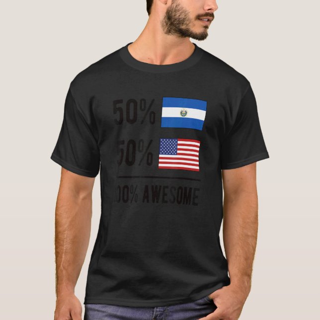 Proud Salvadoran Amerikanische Flagge El Salvador  T-Shirt (Vorderseite)