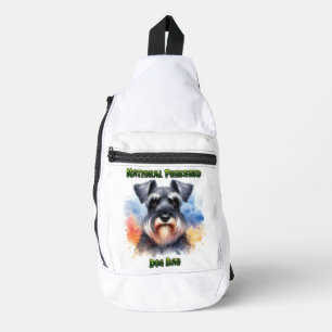 Proud Schnauzer zum Tag des reinrassigen Hundes Crossbody Bag