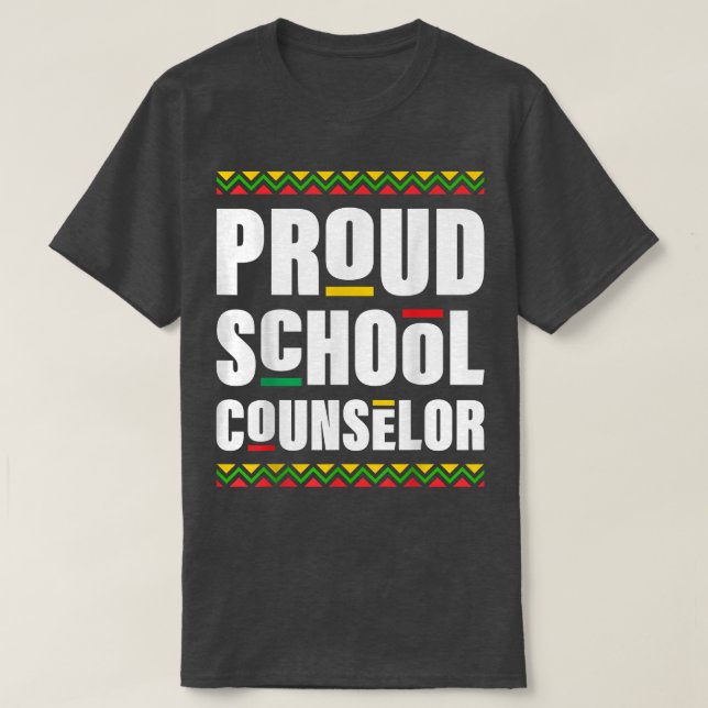 Proud School Counselor Afro-American Black History T-Shirt (Design vorne)