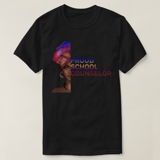 Proud School Counselor Black History Month Feminis T-Shirt (Design vorne)