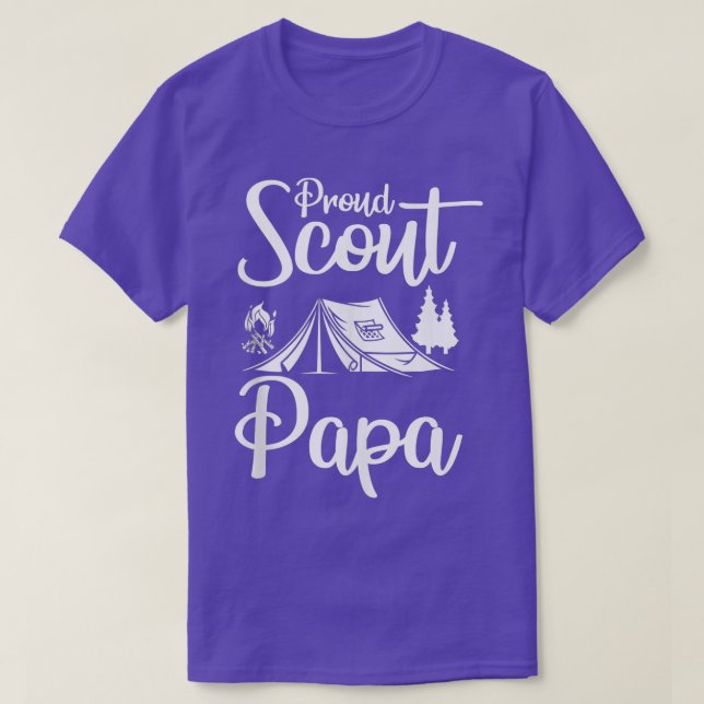 Proud Scout Papa Camping Scouting Zelt Scout Vater T-Shirt (Design vorne)