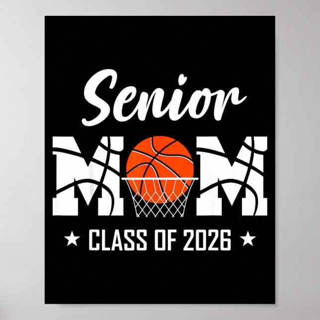 Proud senior basketball mom 2026 graduation  poster (Vorne)
