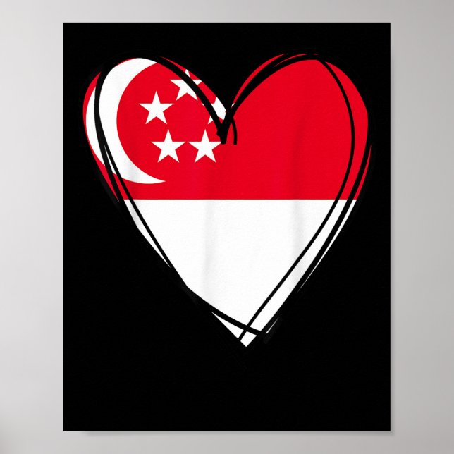 Proud Singarean Boy Girl Aunt Dad Mom Singare Flag Poster (Vorne)