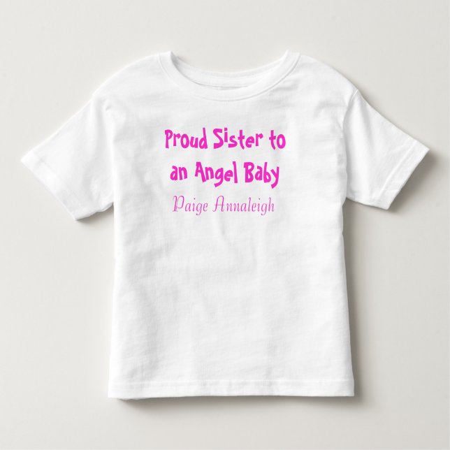 Proud Sister an einem Engel Baby Kleinkind T-shirt (Vorderseite)