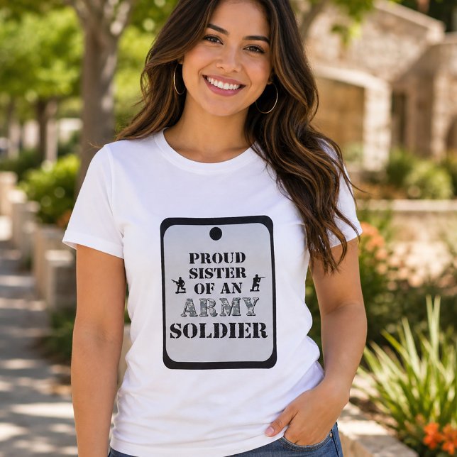 Proud Sister Army Shirt (Proud Sister Dog Tag Army Women's T-Shirt)