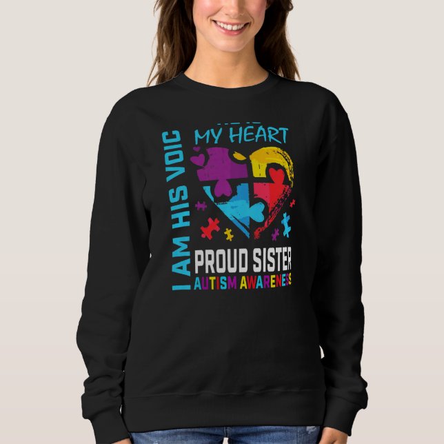 Proud Sister Autismus Bewusstsein Bruder Puzzle Pi Sweatshirt (Vorderseite)