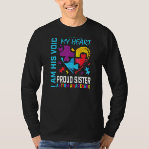 Proud Sister Autismus Bewusstsein Bruder Puzzle Pi T-Shirt