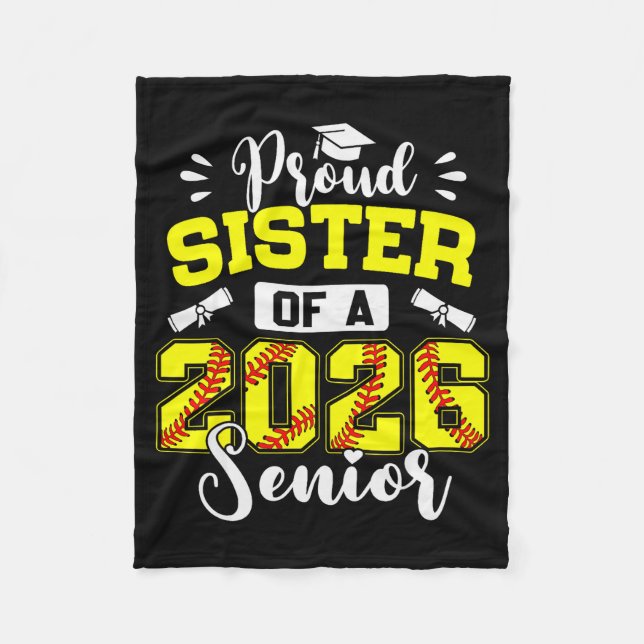 Proud Sister Of A 2026 Senior Softball Graduate  Fleecedecke (Vorderseite)