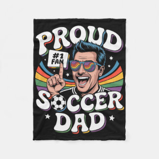 Proud Soccer Dad Cheerful Fan For Fathers _3  Fleecedecke