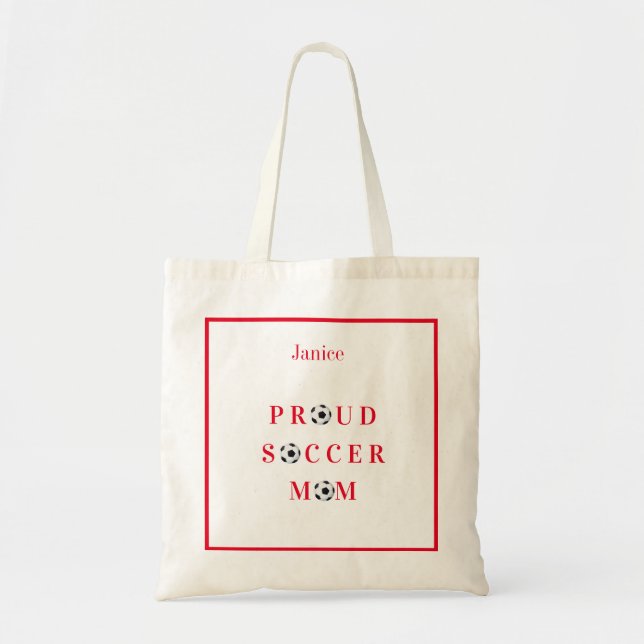 Proud Soccer Mama Red Tote Bag Tragetasche
