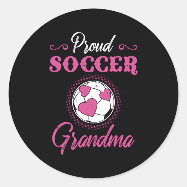 Proud Soccer Oma Runder Aufkleber (Vorderseite)