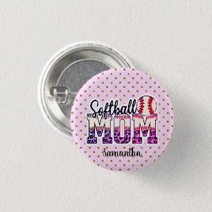 Proud Softball Mama Life Button