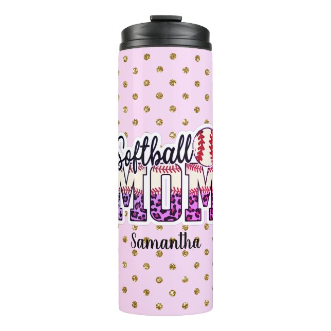 Proud Softball Mama Life Thermosbecher (Vorderseite)