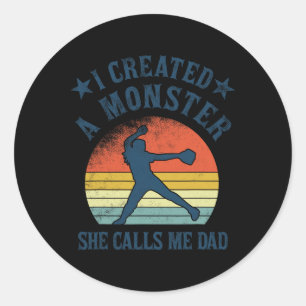 Proud Softll Vater - Ich habe ein Monster entworfe Runder Aufkleber