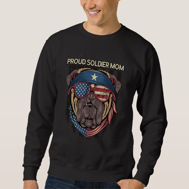 Proud Soldier Mom American Patriotic USA Patriotis Sweatshirt (Vorderseite)