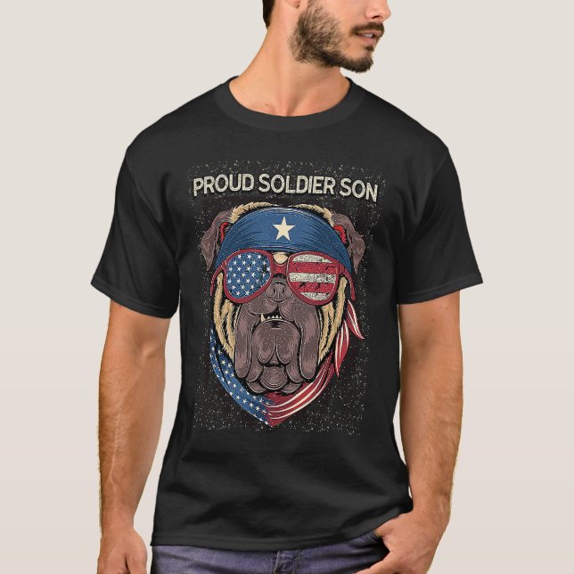 Proud Soldier Son American Patriotic USA Patriotis T-Shirt (Vorderseite)