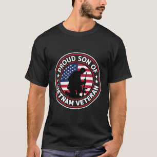 Proud Son US Army Vietnam Veteran USA Flag T-Shirt