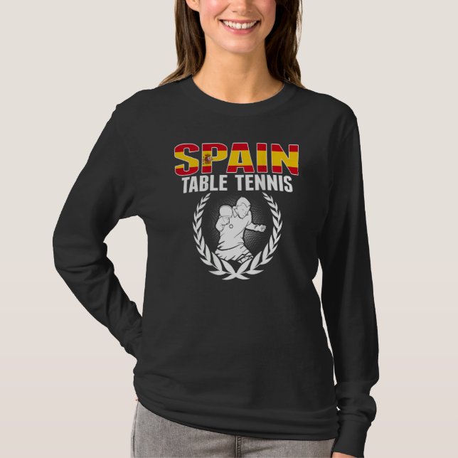 Proud Spain Table Tennis  Spanish Ping Pong Suppor T-Shirt (Vorderseite)