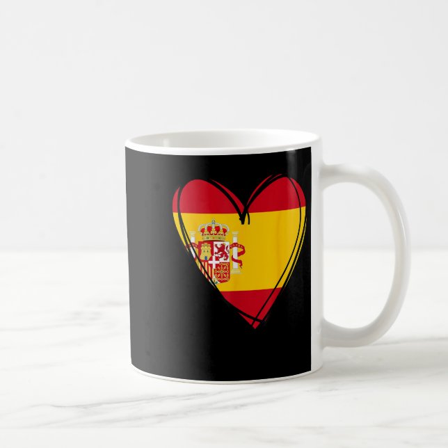 Proud Spanish Boy Girl Aunt Dad Mom Spain Flag Hea Kaffeetasse (Rechts)