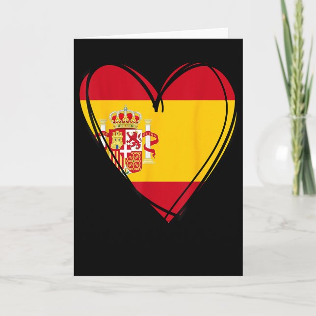 Proud Spanish Boy Girl Aunt Dad Mom Spain Flag Hea Karte (Vorderseite)