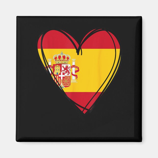 Proud Spanish Boy Girl Aunt Dad Mom Spain Flag Hea Magnet (Vorne)