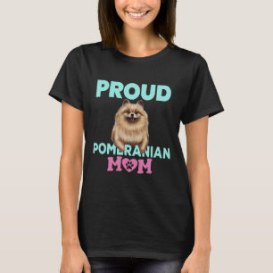 Proud Spitz Mama Niedlich Spitz Mama Pink Paw T-Shirt