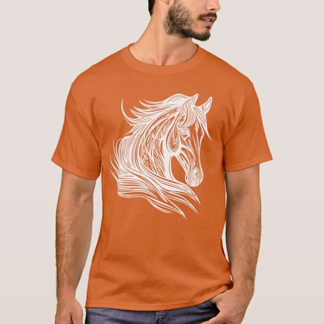 Proud Stallion Portrait Mane Inhe Windpferde Gesch T-Shirt (Vorderseite)
